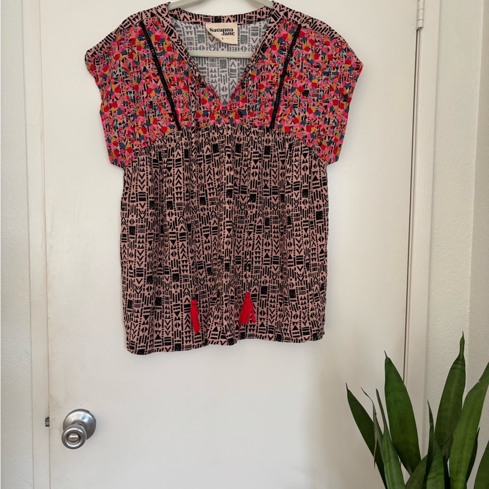 Women's Multicolor Patterned Top